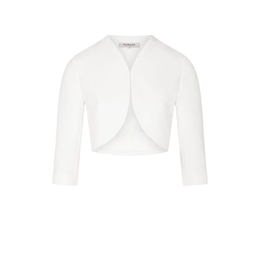Morgan De Toi White Polyester Sleeveless Women's Jacket